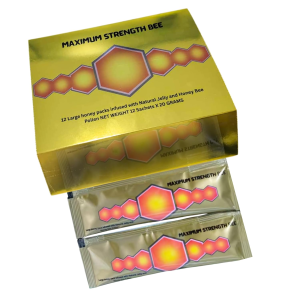 large 12 pack of natural honey pack with natural jelly bee pollen from ginseng & herbs, full box of 20g honey 12 sachets